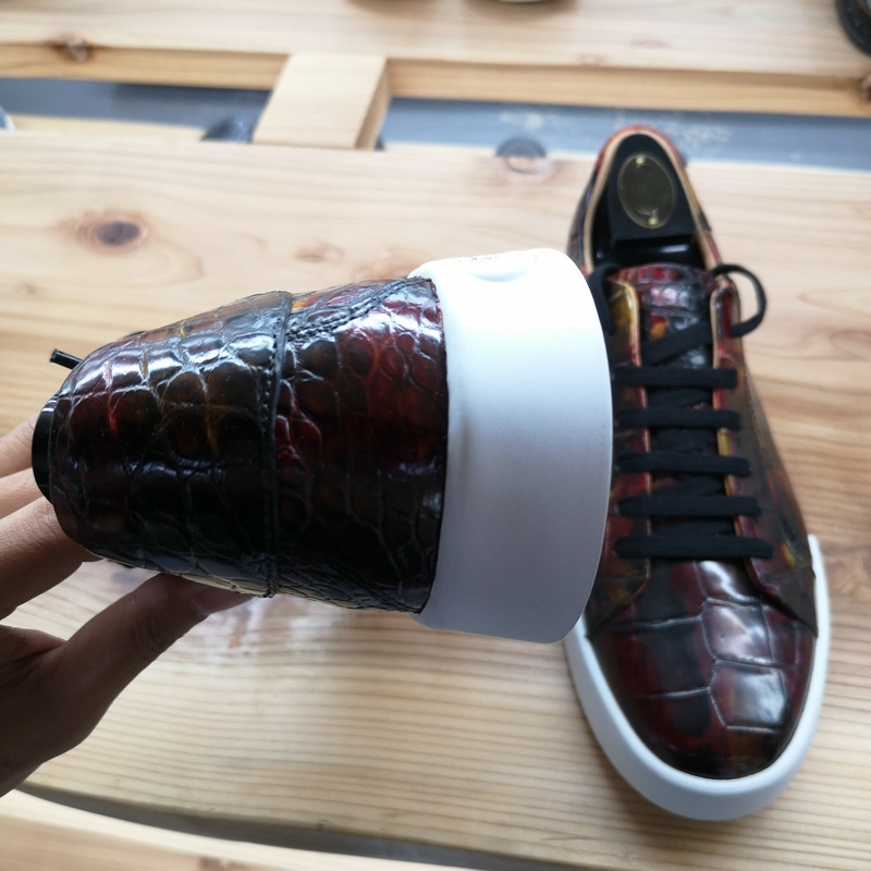 Alligator Skin Lace Up Sneaker Shoes Brown image 3