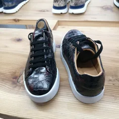 Alligator Skin Lace Up Sneaker Shoes Burgundy image 4