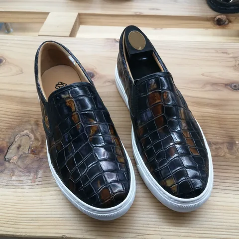 Alligator Skin Casual Slip On Shoes