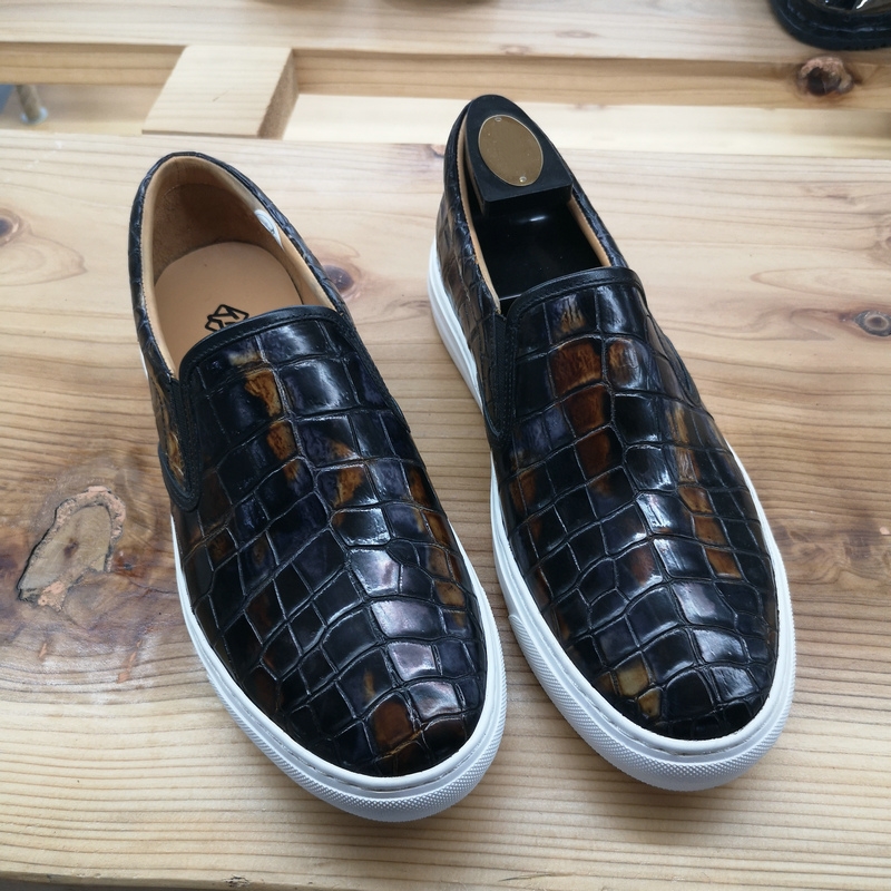 Alligator Skin Casual Slip On Shoes