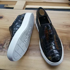 Alligator Skin Casual Slip On Shoes Black image 3