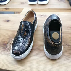 Alligator Skin Casual Slip On Shoes Black image 4