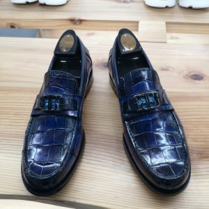Premium Alligator Loafers Blue
