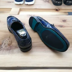 Alligator Skin Casual Slip On Shoes Blue image 3