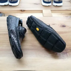 Alligator Leather Slip-On Leather Lined Loafer Black image 3