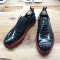 Fashion Alligator Oxford Sneakers Black image 1