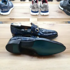 Alligator Bit Slip on Loafers Slip-on Shoes Dark Blue image 8