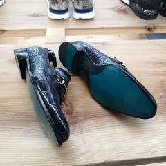 Alligator Bit Slip on Loafers Slip-on Shoes Dark Blue image 7