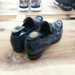 Alligator Bit Slip on Loafers Slip-on Shoes Dark Blue image 5