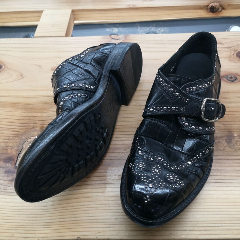 Classic Men’s Alligator Leather Monk Strap Shoes image 3