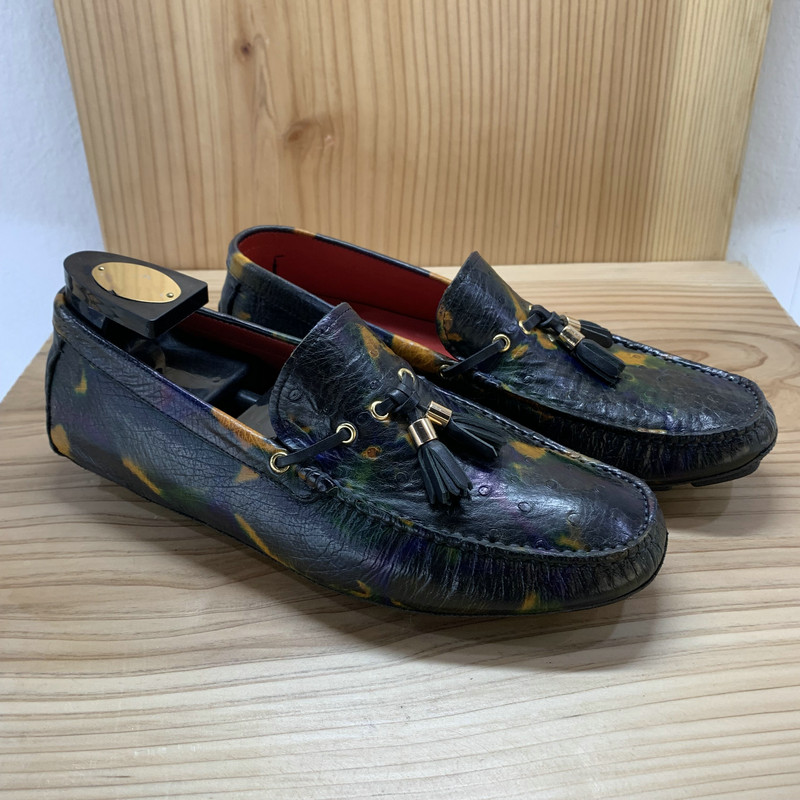 Ostrich Leather Slip-on Loafer Shoes image 2