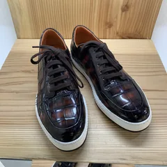 Alligator Genuine Leather Men Sneakers Brown image 2