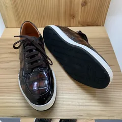 Alligator Genuine Leather Men Sneakers Brown image 3