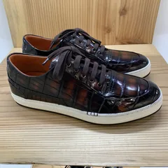Alligator Genuine Leather Men Sneakers Brown image 4