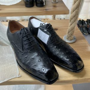 Natural Ostrich Leather Dress Shoes For Men