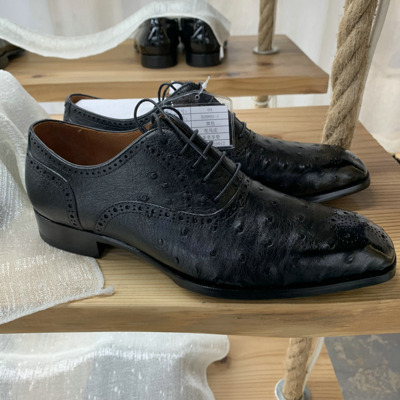 Natural Ostrich Leather Dress Shoes For Men image 3