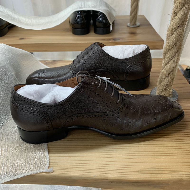 Natural Ostrich Leather Dress Brown image 3