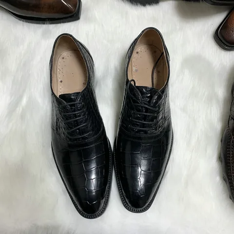 Handcrafted Genuine Alligator Leather Men’s Oxford Shoes
