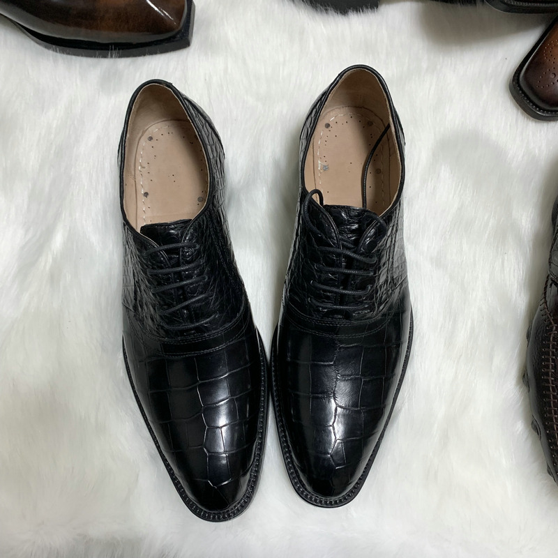 Handcrafted Genuine Alligator Leather Men’s Oxford Shoes
