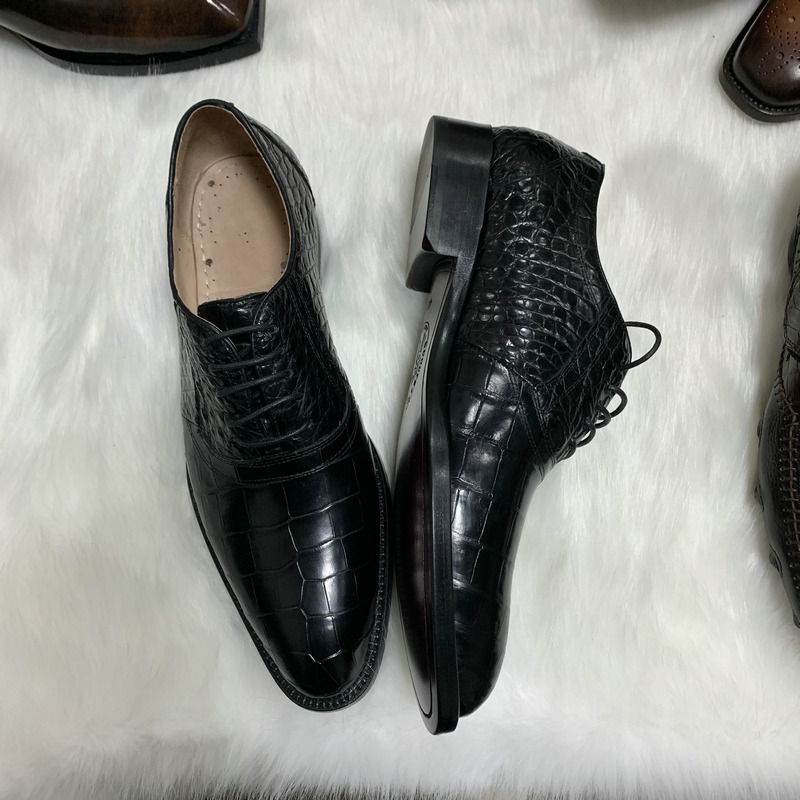 Handcrafted Genuine Alligator Leather Men’s Oxford Shoes image 2