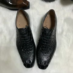 Crocodile Genuine Leather Oxfords Dress Shoes image 1