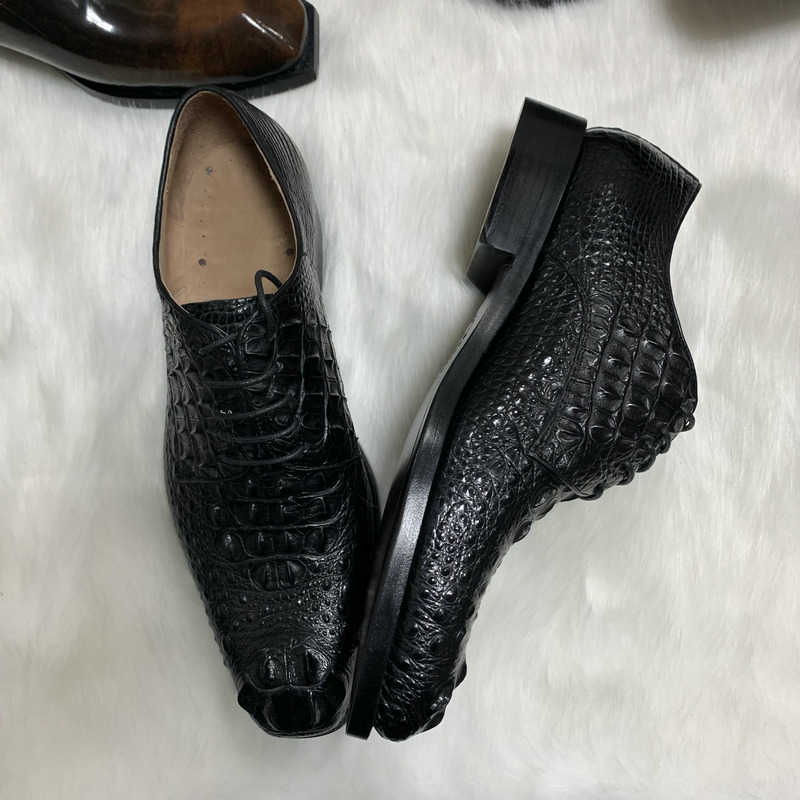 Crocodile Genuine Leather Oxfords Dress Shoes image 2