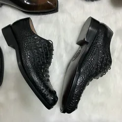 Crocodile Genuine Leather Oxfords Dress Shoes image 3