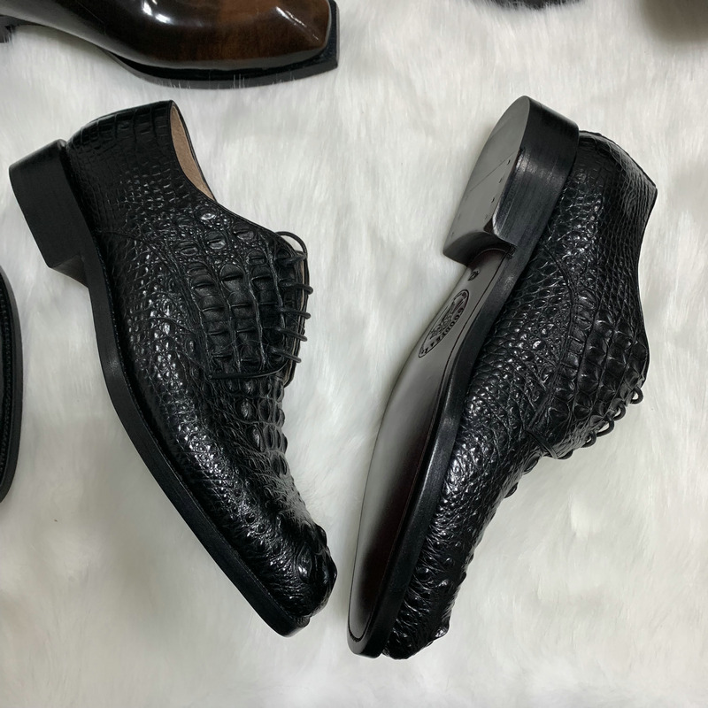 Crocodile Genuine Leather Oxfords Dress Shoes image 3