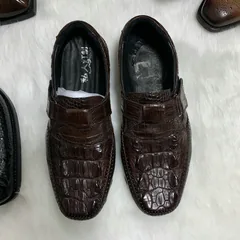 Crocodile Pattern Men Loafers Flat Lazy Shoes image 1