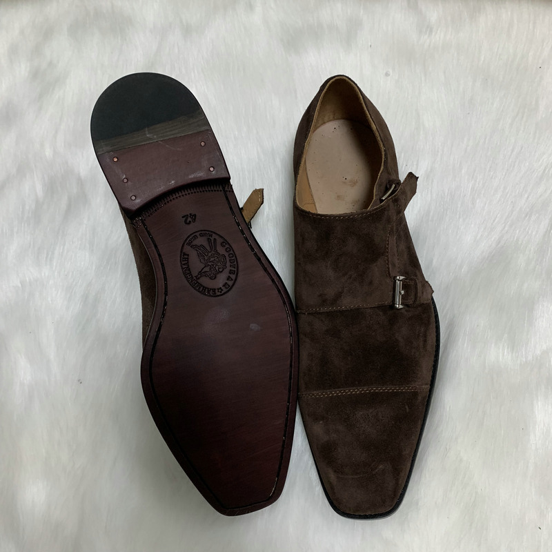 Goodyear Welted Suede Men Hot Sale Monk Strap Shoes image 2