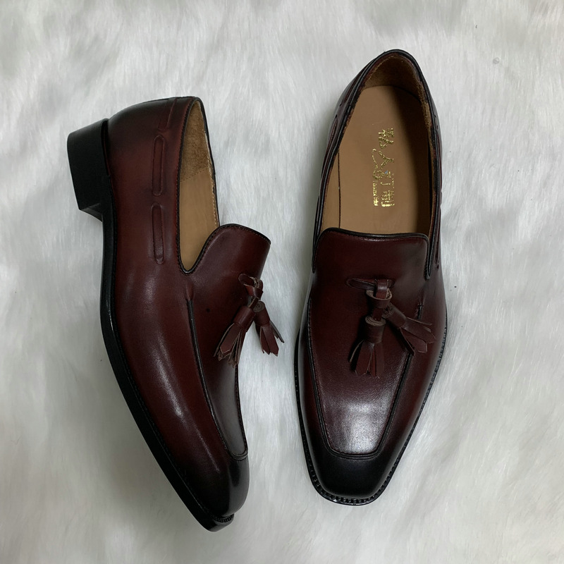 European Style Breathable Tassel Men Dress Leather Loafers image 2