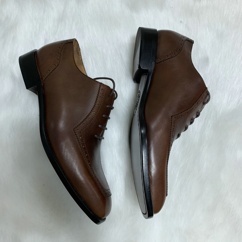 Fashion Goodyear Welted Brogue Oxford Handmade Mens Dress Shoes image 3