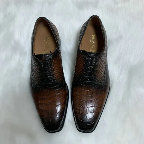 New Italian Formal Office Alligator Oxfords Shoes