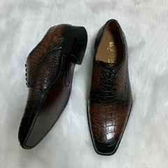 New Italian Formal Office Alligator Oxfords Shoes image 3