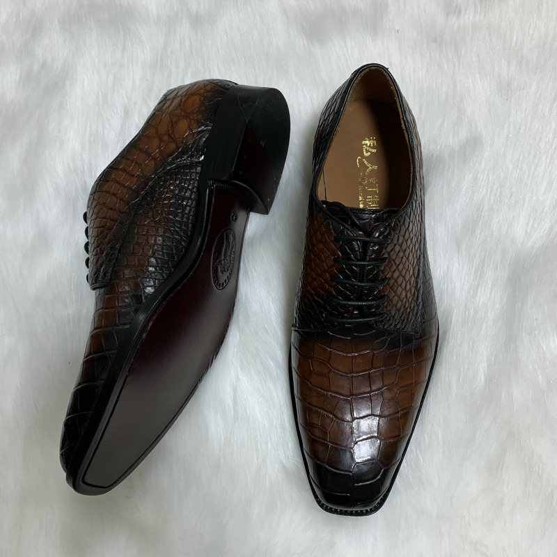 New Italian Formal Office Alligator Oxfords Shoes image 3