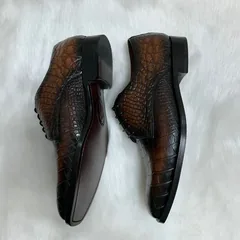 New Italian Formal Office Alligator Oxfords Shoes image 4