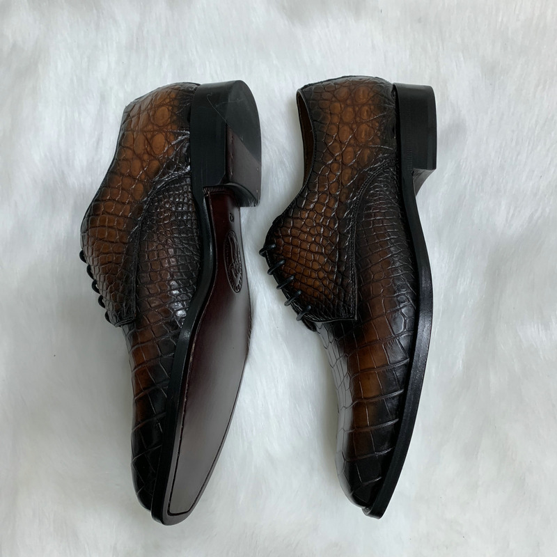 New Italian Formal Office Alligator Oxfords Shoes image 4