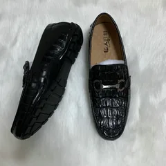 Men Leather Slip-on Loafers Handmade Crocodile Leather image 2