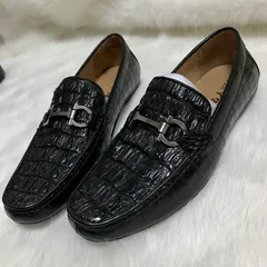 Men Leather Slip-on Loafers Handmade Crocodile Leather image 3