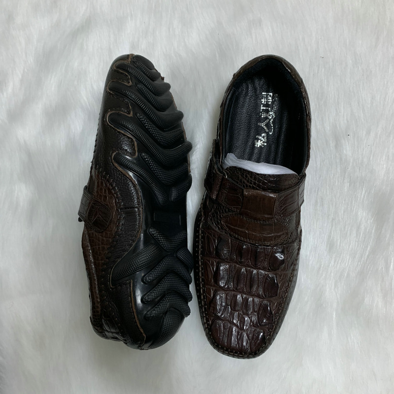 Luxury Exotic Leisure Real Crocodile Leather Mens Loafer Shoes image 2