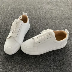 White Leather Trainers image 1