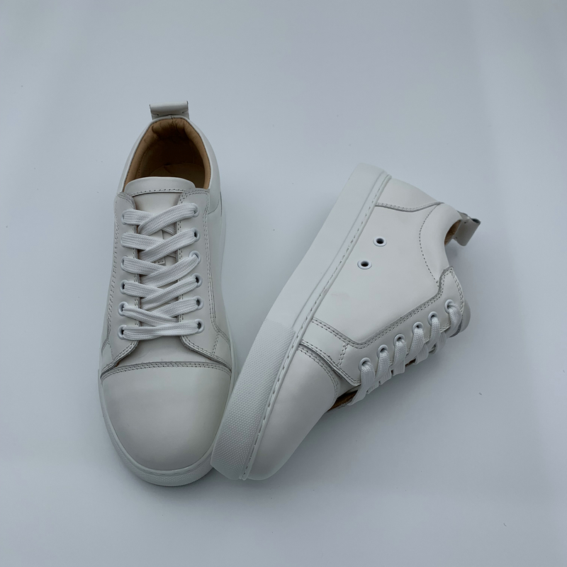 Genuine Men’s Leather White Sole Trainers image 3