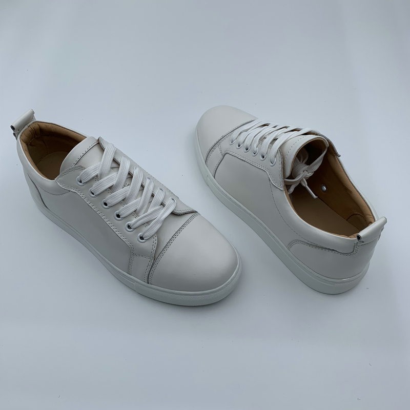 Genuine Men’s Leather White Sole Trainers image 5
