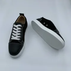 Black Leather & Suede Panel Trainers image 4