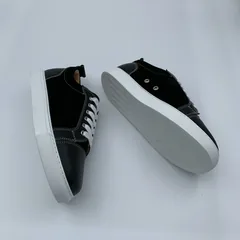 Black Leather & Suede Panel Trainers image 5