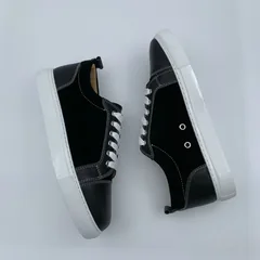 Black Leather & Suede Panel Trainers image 7
