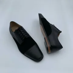 Black Leather Suede Panel Loafers image 7