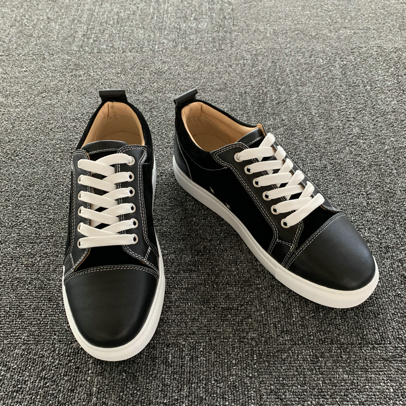Black Leather & Suede Panel Trainers