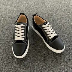 Black Leather & Suede Panel Trainers image 9