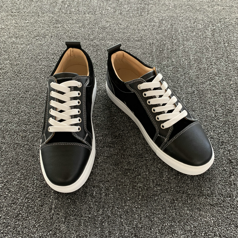 Black Leather & Suede Panel Trainers image 9